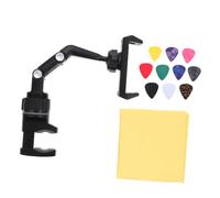 Veemoon Soporte Ajustable para Teléfono Móvil Instrumento Musical, Soporte Plástico Negro Gris para Micrófono y Atril de Guitarra, Clip Multifuncional para Uso en Casa y Música