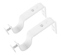 Veemoon Soporte de Barra de Cortina Ajustable Blanco de Hierro para Varillas de 18-22 Mm, Paquete de 2 Piezas, Fácil Instalación y Sujeción Firme para Dormitorio y Baño