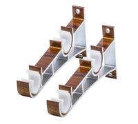 Veemoon Soporte de Barra de Cortina Doble de Aleación de Aluminio 2 Piezas para Cortinas Placa de Montaje Fija