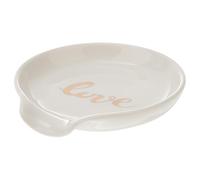 Veemoon Soporte de Cuchara de Cerámica para Sopa Bandeja para Guardar Cucharas Accesorio para Mesa de Comedor Tamaño Pequeño Diseño Aleatorio Adecuado para Uso Doméstico y