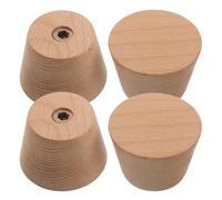 Veemoon Soporte de Pared para Esquís Vertical de Madera de Haya Natural, Set de 4 Portaesquís para Snowboard, Organizador de Almacenamiento Interior para Deportes de Invierno