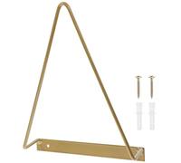 Veemoon Soporte de Pared Triangular para Discos de Vinilo y Revistas Estante Metálico Dorado para Almacenamiento Casa Oficina y Estudio Expositor Práctico y Decorativo