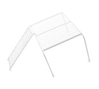 Veemoon Soporte para Comederos de Gallinero de Hierro con Plataforma Creativa, Escalera Grande de Color Claro y Rejilla para Ejercicio y Alimentación de Aves Pequeñas, Accesorio