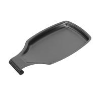 Veemoon Soporte para cuchara de acero inoxidable 304, bandeja cuadrada negra para cocina, soporte metálico para cucharón y utensilios, ideal para mantener encimera limpia y organizada