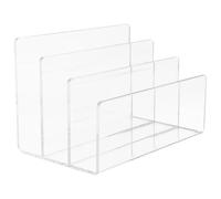 Veemoon Soporte para Documentos Acrílico Transparente 3 Compartimentos Organizador de Archivos para Escritorio Oficina Hogar Sujetalibros Multifunción Almacenaje Fácil