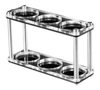 Veemoon Soporte para Prensador de Café Acrílico de Doble Capa 6 Orificios, Almacenamiento Estable para Accesorios de Cafetería, Compatible Prensadores de 51/53/58 Mm, Adecuado para Hogar