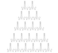 Veemoon Soporte Transparente para Platos Plegable de Plástico 15 CM 6 Pulgadas 20 Unidades Exhibidor Multiusos para Fotos Libros Letreros de Boda y Organización Hogar y Oficina