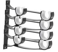 Veemoon Soportes de Barra de Cortina Doble para Pared 4 Piezas, Aleación de Aluminio, Acabado Negro Mate, Resistentes y Estables, para Barras de Tensión Pequeñas, Uso en Ventanas
