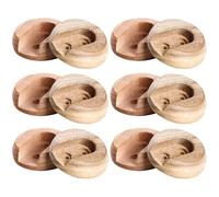 Veemoon Soportes de Madera para Barra de Armario 6 Pares Enchufe para Barra de Armario Soporte de Varilla Grueso y Liso sin Necesidad de Taladro para Almacenamiento Seguro