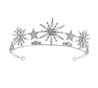 Veemoon Star Crown Headband Doble Capa con Cristales Brillantes para Mujer Ligero y Cómodo para Fiesta Boda Especiales