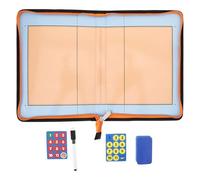Veemoon Tablero con Cremallera Plegable de Entrenamiento de Voleibol de Cuero Pu Pizarra Portátil con Marcador y Pegatinas para Enseñanza para Entrenamiento Táctico