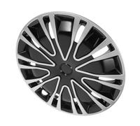 Veemoon Tapacubos para Llantas De 14 Pulgadas, Cubierta De Rueda De PP Plateado y Negro, para Coches, Resistente Al Desgaste, Fácil Instalación, Protección para Vehículos Todas Las Estaciones