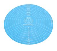 Veemoon Tapete Antideslizante de Silicona para Repostería Redondo Azul de 30 CM Base Giratoria para Pasteles Reutilizable y Fácil de Limpiar Adecuado para Hornear y Decorar