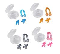 Veemoon Tapones Oídos y Pinza Nasal de Silicona Rosa, Set para Natación, Clip Suave Ajustable para Piscina y Deportes Acuáticos, Accesorios para Nadadores y Entrenamiento