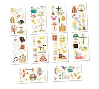 Veemoon Tatuajes Temporales de Pascua, Pegatinas Corporales Autoadhesivas 10 Piezas, Diseño de Conejos y Huevos, Material Seguro y Fácil de Limpiar para Fiestas Infantiles