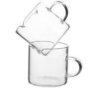 Veemoon Tazas de Café de Vidrio Transparente de Borosilicato Alto, 2 Unidades Pequeñas para Espresso y Crema, Vaso Resistente y Compacto para Uso en Hogar y Oficina