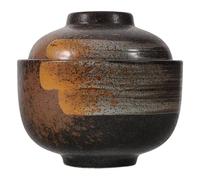 Veemoon Tazón de Sopa de Cerámica Japonesa con Tapa, Tazón Grande para Ramen y Udon, Olla para Servir Sopa Segura y Resistente al Calor, Adecuado para Microondas y Uso Diario en Cocina