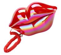 Veemoon Teléfono Fijo Con Cable Forma De Labios Rojos Llamativo y Funcional Sonido Diseño Creativo Para Decoración De Hogar y Oficina Material Resistente y Señal Estable