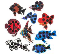 Veemoon Termómetro Adhesivo para Acuarios Termocrómico 9 Unidades, Comprobador de Agua Multifunción sin Batería, Pegatina para Medir Temperatura en Peceras y Terrarios, Suministros