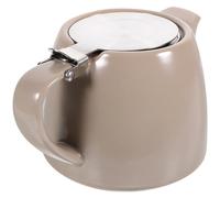 Veemoon Tetera Pequeña de Cerámica Infusor de Acero Inoxidable Resistente al Calor Color Gris Claro Semimate Utensilio Portátil para Servir Té de Hojas Sueltas Adecuado para Vajilla