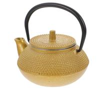 Veemoon Tetera Pequeña de Hierro Fundido para Estufa Utensilio Resistente al Calor Tetera Portátil Dorada para Preparar y Servir Té Adecuado para Uso Doméstico y Ceremonia de Té Kung