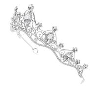 Veemoon Tiara de Novia Barroca con Diamantes de Imitación Tocado Elegante para Bodas y Fiestas Accesorio de Cabello Ligero y Cómodo para Novias y Celebraciones