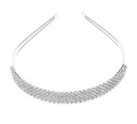 Veemoon Tiara De Novia De Cristal Brillante - Joya Nupcial Elegante En Color Plateado - Perfecta Para Bodas y Ocasiones Especiales