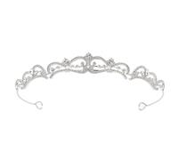 Veemoon Tiara Nupcial de Corona Calada Gemas de Imitación Diadema Plateada para Mujer Accesorio Cabello de Boda Adecuado para Novias y Damas de Honor