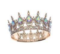 Veemoon Tiaras de Novia Vintage Dorada con Cristales AB Tiara Redonda para Boda y Cumpleaños Accesorio de Cabello Elegante para Novias y Damas de Honor Joyería Decorativa para Eventos