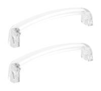 Veemoon Tiradores Acrílicos Transparentes para Cajones de Armarios 2 Piezas Diseño Invisible Sólido Herrajes para Muebles de Cocina y Dormitorio Tiradores Ergonómicos para Puertas y