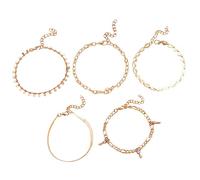 Veemoon tobillera de cadena camiseta modamujer vestidoz faldas journey joyería del tobillo de las mujeres tobillera para mujer cadena de tobillo de verano pulseras de pie aleación Golden