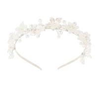 Veemoon Tocado de Boda con Flores y Perlas de Imitación Diadema Ligera para Novia y Damas de Honor Accesorio Elegante para Cabello Bodas y Ocasiones Especiales