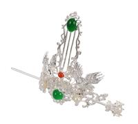 Veemoon Tocado de Cabello Antigua Vintage Horquillas Asiáticas de Metal Flores y Perla Tocados Culturales Chinos para Recogidos Accesorios para Moño para Mujeres y Niñas Tocado Antiguo