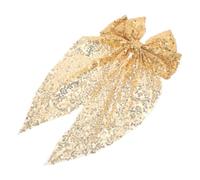 Veemoon Tocado de Lazo Lentejuelas Doradas Horquillas de Cocodrilo Grandes Cabello Accesorios Brillantes para Fiestas de Niñas y Adolescentes Pinzas Decorativas Día del Cabello