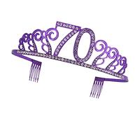 Veemoon Tocado Elegante De Cumpleaños Con Número 70 Para Mujer - Accesorio Decorativo De Fiesta - Ideal Para Celebraciones y Tartas Color Dorado