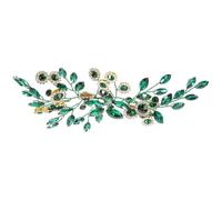 Veemoon Tocado para Novia Verde Cristal Tipo Ojo de Gato, Accesorio Cabello de Boda, Horquilla Individual, Elegante Adorno para Peinados Nupciales