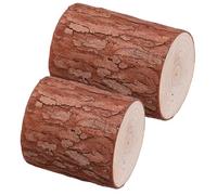 Veemoon Tocones de Madera de Abeto Natural 2 Piezas, Mini Base Rústica para Decoración y Manualidades, Tamaño Pequeño 5-6 Cm Diámetro, Altura 6 y 8 Cm, Adorno para Escritorio, Jardín