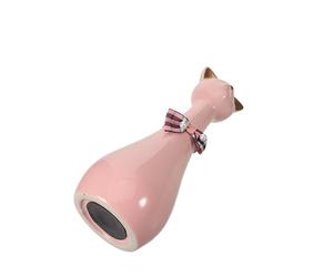 Veemoon Urna Conmemorativa para Cenizas de Mascota 550 Ml Urna Pequeña para Gato Durmiendo en Cerámica Rosa Orejas Doradas Recipiente Sellado Resistente a Impactos para Recuerdo