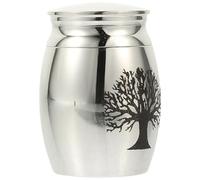 Veemoon Urna de Cremación para Mascotas Acero Inoxidable 1 Unidad Diseño Árbol Vida Abertura Amplia para Cenizas Contenedor Funerario Duradero para Uso Doméstico