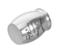 Veemoon Urna Pequeña para Mascotas de Acero Inoxidable Mini Urna para Cenizas de Perros y Gatos con Tapa Práctica Diseño con Alas de Guardián para Recuerdo Conmemorativo Portátil