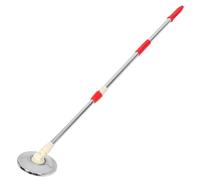 Veemoon Varilla giratoria desmontable para fregona, poste extensible de acero inoxidable reforzado, cabezal redondo con disco, repuesto para limpieza en hogar y oficina (rojo)