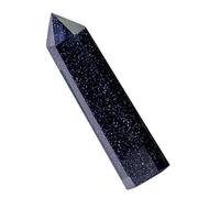 Veemoon Varita de Piedra de Cristal Natural Hexagonal Punta Única 7-8 Cm, Columna de Cristal Azul Arena para Meditación y Decoración de Hogar U Oficina