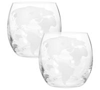 Veemoon Vasos de vidrio para beber con diseño de globo mundial, vasos de whisky novedosos, mapamundi grabado, tazas de mapa del mundo, tazas para beber whisky, cócteles