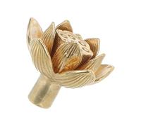 Veemoon Vintage Lotus Flower Brass Door Handle Comfortable Grip Retro Cabinet Hardware Easy Installation For Kitchen Wardrobe Furniture