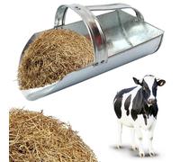 Veesper Pala de alimentación de Metal Resistente para Ganado, Pala de Grano Espesado con Mango ergonómico, de alimentación Multiusos para Caballos, Aves de Corral y Uso en Granjas