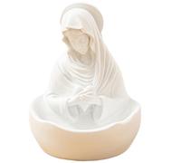 Veesper Virgen María Estatua Rosario Holder, 5.5x4.7 Remato Virgen María Resina Blanca Decoración Católica Santa Madre Figura, Regalo religioso para la decoración de la Mesa del hogar católico