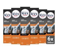 VEET - 6 cremas depilatorias para hombre, 200 ml, piel normal