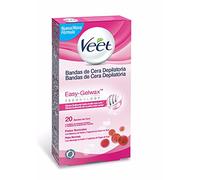 Veet Bandas de Cera Fría Corporal Tecnología Easy Gelwax Pieles Sensibles - 40 bandas