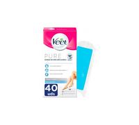 Veet Pure Bandas de Cera Depilatoria Piernas y Cuerpo Piel Sensible 40uds