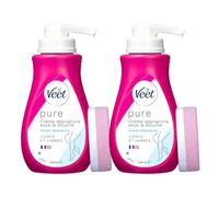 Veet - Crema depilatoria bajo la ducha para cuerpo y piernas - Piel sensible - 2 x 400 ml